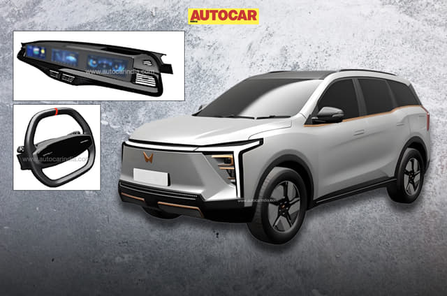 Mahindra XUV.e8 interior patents confirm a three-screen s...